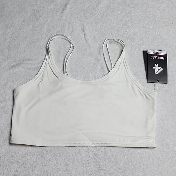 2626 NWT Four Laps Poise Longline Bra  Size Large White - Picture 1 of 9